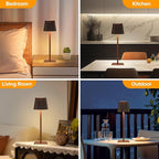 LUTEC 4 Pack Cordless Table Lamp, 6000mAh Rechargeable Battery Operated Desk - Image 6