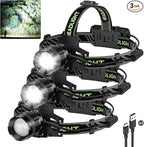 3Pack Rechargeable Headlamp Super Bright, 99000 Lumens LED Head Lamp by SuperBrightRechargeable