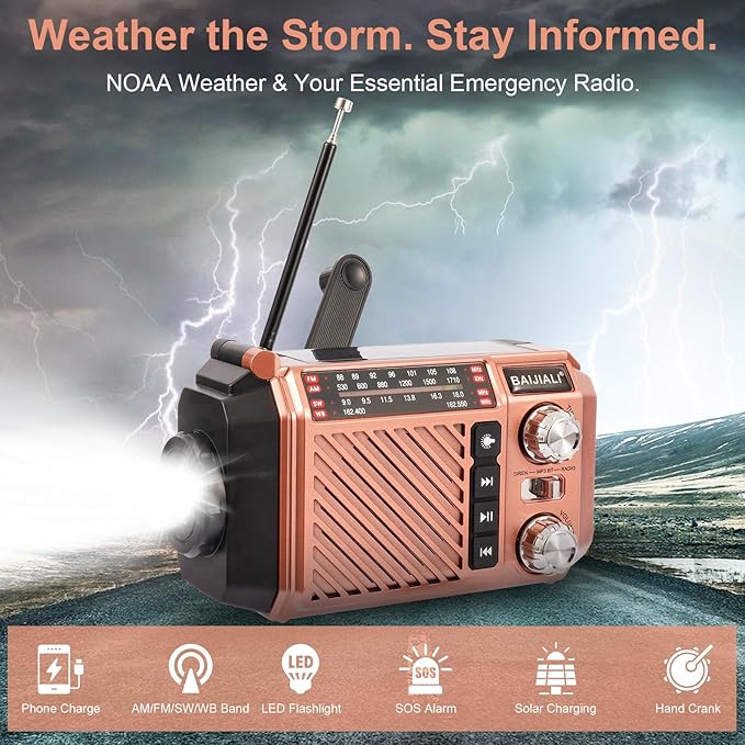 Hand Crank Emergency Weather Radio - Image 3