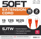 Iron Forge Cable 50 ft Outdoor Extension Cord 2 Prong, 16/2 SJTW Weatherproof - Image 2