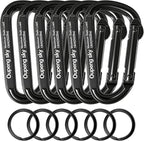 Carabiner Clip - Heavy Duty Carabiners 800lbs-13KN Carabeaner D Ring Shape by Oupengsky