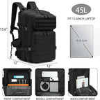 Military Tactical Backpack 45L/25L 3 Day Assault Pack Molle Daypack Hiking - Image 2