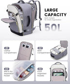 LOVEVOOK Large Travel Backpack for Women, 50L Carry on Backpack Airplane - Image 3