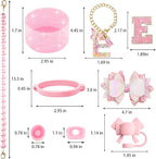 9PCS Pink for Stanley Cup Accessories Set Bling Initials Bow Charms for Stanley - Image 3