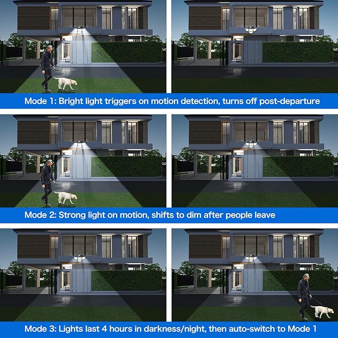 Adewalk Outdor Security Solar Light -4Pack 188 LED Solar Motion Sensor Light - Image 6