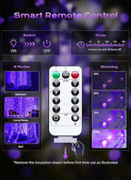 Brightown 300 LED Purple Fairy Curtain Lights, 9.8ft x 9.8ft String Lights - Image 6