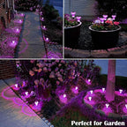 Priddop Solar Lights Outdoor Pathway Waterproof 8 Pack Purple LED Acrylic - Image 5
