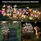 Solar Lights Outdoor Garden Decor: 4 Pack 68 Silk Butterflies - Image 6