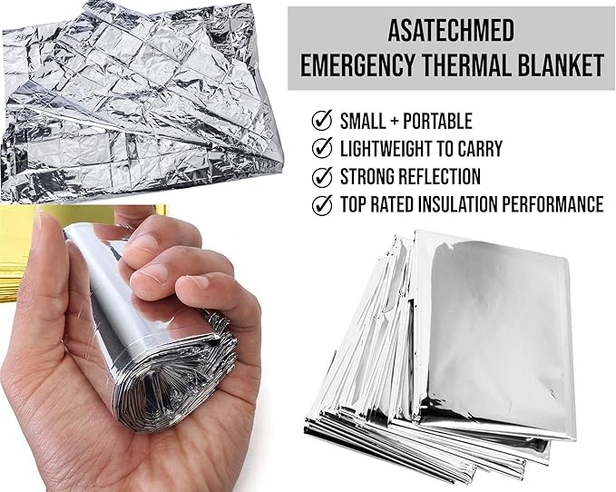 ASA TECHMED Emergency Mylar Thermal Blanket, Foil Rescue Space Blanket - Image 3