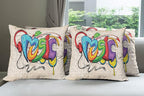 Ambesonne Music Throw Pillow Cushion Case Pack of 4, Illustration of Graffiti by Ambesonne