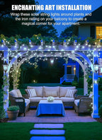 Minetom Solar String Lights, 2 Packs Total 66Ft 200 LED Solar Fairy Lights - Image 4