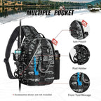 Piscifun Fishing Backpack with Rod Holder, Lightweight Sling Bag Storge Gear - Image 3