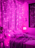 Brightown 300 LED Pink Fairy Curtain Lights, 9.8ft x 9.8ft String Lights - Image 4