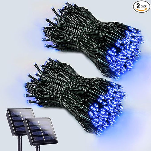2 Pack 200 LED Solar String Lights Outdoor, Solar Christmas Lights by EEW