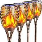 TomCare Solar Lights Outdoor 99 LED Higher & Larger Flickering Flame Solar by TomCare
