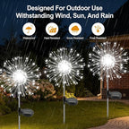 Solar Garden Lights Outdoor, 4 Pack 120 LED Twinkling Firework Lights Decorative - Image 3