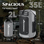 Waterproof Dry Bag with Waterproof Phone Case and small waterproof Bag Grey - Image 2