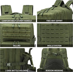 Military Tactical Backpack 45L/25L 3 Day Assault Pack Molle Daypack Hiking - Image 4