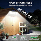 Solar Outdoor Lights Motion Sensor, 2500LM 286 LED Security Flood Lights - Image 3