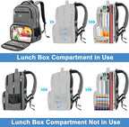 MATEIN Laptop Backpack with Lunch Box, 18 Inch Gray Mens Work Backpack - Image 3