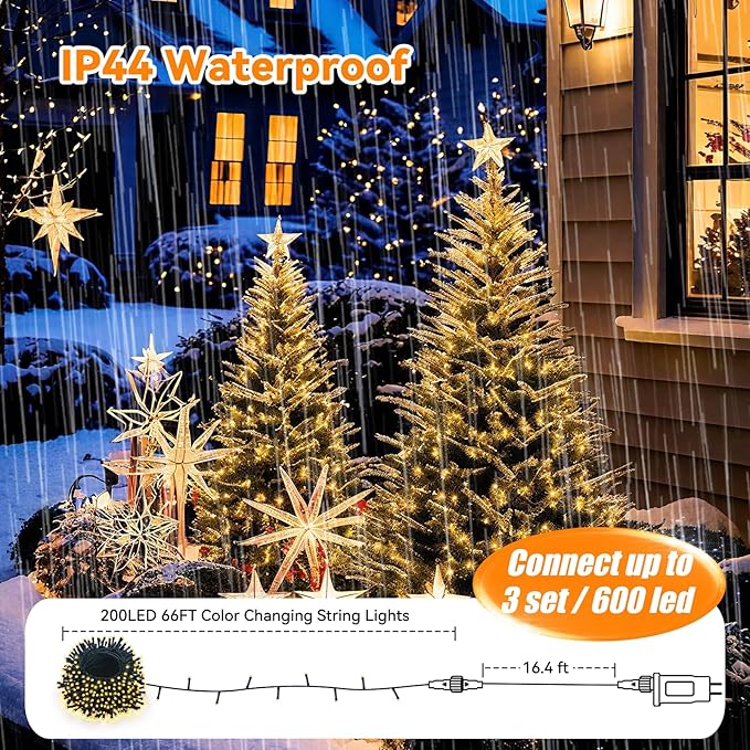 LitHome 66FT 200 LED Color Changing Christmas String Lights Outdoor, 35 Colors - Image 8