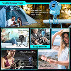 multifunctional USB rechargeable portable stroller small fan 4 speed 6600rpm - Image 6