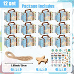 24Pcs Large Suitcase Party Favor Boxes Travel The Map Paper Treat Box - Image 2