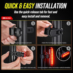 BLITZU USB-C Rechargeable Bike Tail Light 2 Pack, Bright Bicycle Rear Cycling - Image 6