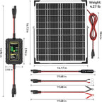 SUNAPEX 12V Solar Battery Charger: 25W Waterproof Solar Panel Kit- Aluminum - Image 6