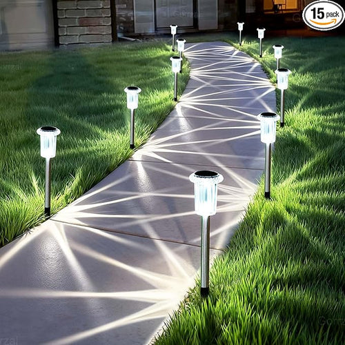 15 Pack Solar Pathway Lights Solar Lights Outdoor, Led Waterproof Yard Walkway by Gorrzai