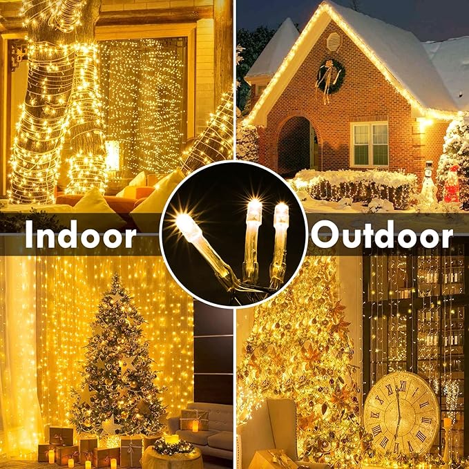 480LED 176FT Connectable String Lights Indoor Outdoor Clear Wire | Warm White - Image 6