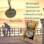 Brass Compass Gift to My Son Never Forget I Love You, Sentimental Keepsake from - Image 2