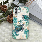 for iPhone 16 Plus Case, HH2 Ocean Sea Turtle Nautical Map Hybrid 2 Layer Hard - Image 4