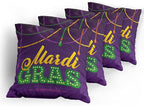 Ambesonne Mardi Gras Throw Pillow Cushion Case Pack of 4, Beads and Tassels - Image 5