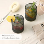 ZMOWIPDL Vintage Glassware Drinking Glasses Set of 6, 12 oz Hobnail Glass Cups - Image 5