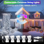 Cool White to Multicolor Color Changing 200 LED 66FT Connectable Christmas - Image 2
