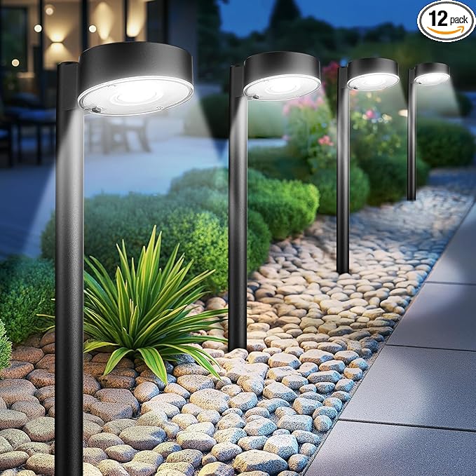 Ahaorigin 12 Pack Solar Pathway Lights Outdoor, 12 Brighter LED Solar Lights by AHAORIGIN