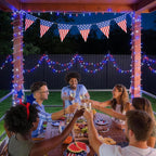 JMEXSUSS 33ft 100 LED Red White and Blue Lights Outdoor, 4th of July Lights - Image 6