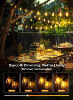 Brightown Outdoor String Lights Patio Lights, 100FT ST38 Shatterproof Dimmable - Image 4
