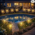 Solar Firework Lights, 10 Pack 120 LEDs 8 Lighting Modes Twinkle Solar Garden by Fairdeer