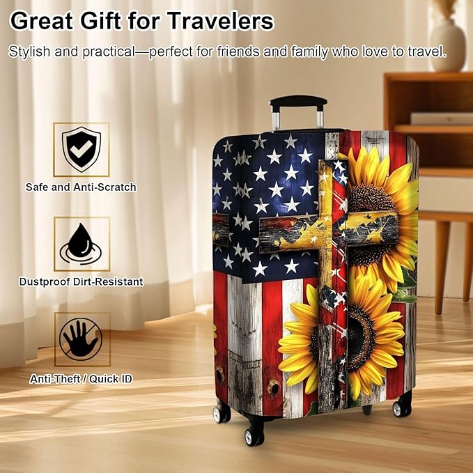 Luggage Cover Protector for 22-24 Inch Suitcases, TSA Approved Elastic Travel - Image 7