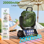 Honesorn Portable Rechargeable Fan 20000mAh, Camping Fan - Image 2