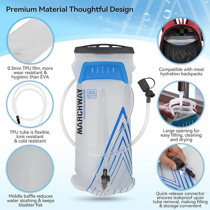 MARCHWAY Lightweight TPU Hydration Bladder 2L/3L - Image 2