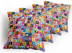 Ambesonne Abstract Throw Pillow Cushion Case Pack of 4, Colored Alphabet - Image 5