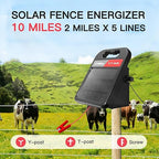 Solar Electric Fence Charger-0.11J-10 Miles, Maximum Output Voltage 8100V- - Image 5