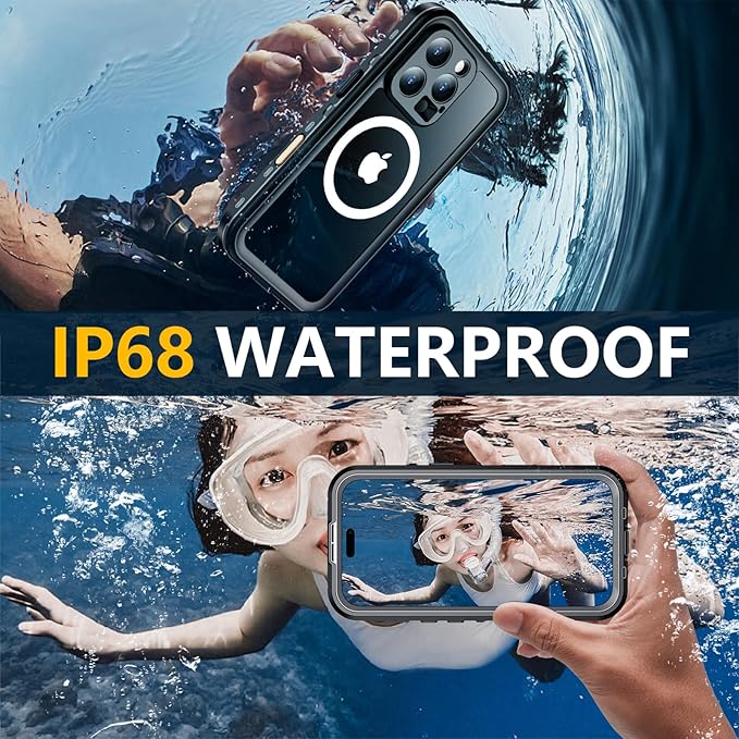 Red2Fire for iPhone 16 Pro Max Case Waterproof, Phone Case 6.9" Black/Clear - Image 2