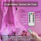 suddus Pink Valentine Day Fairy Lights Battery Operated, 66ft 200 LED String - Image 2