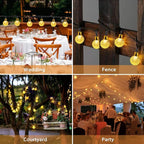 Outdoor Solar String Lights, 2x46FT 66LED 8Modes Crystal Solar Powered - Image 6