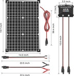 Voltset 30W Solar Panel Kit, 12v Solar Battery Trickle Charger Maintainer + 10A - Image 6
