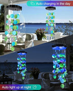Toodour Solar Wind Chimes for Outside, Shells Light Gifts for Mom Grandma Women - Image 6